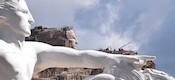 Crazy Horse Memorial sculpture and mountain