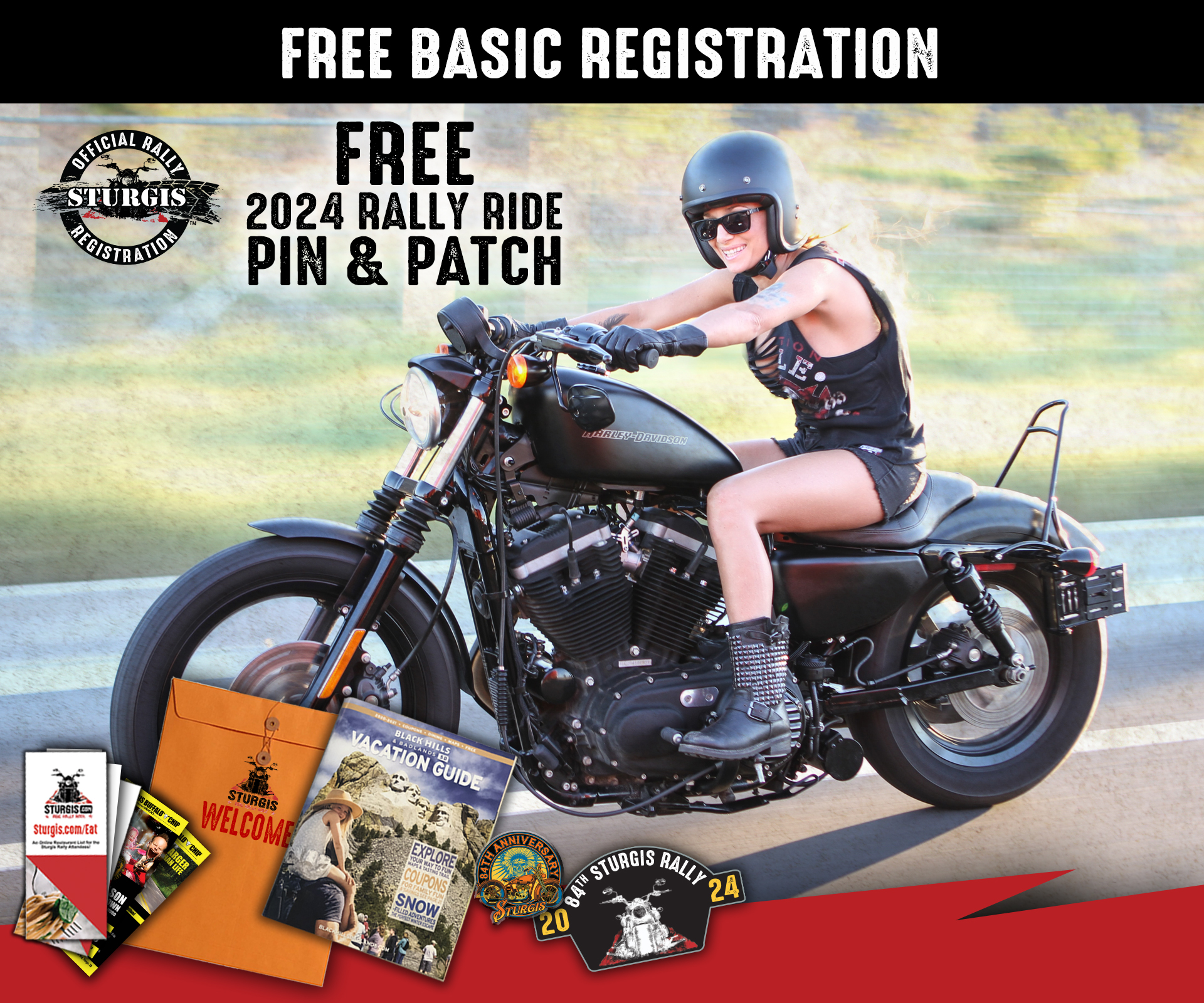FREE Pin & Patch, 2024, 84th Sturgis Rally